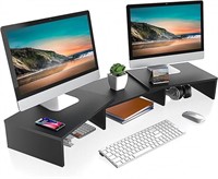 FITUEYES Dual Monitor Stand - 3 Shelf Computer