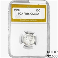 1938 Mercury Silver Dime PGA PR66 CAMEO