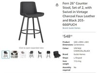 B9856 Fern 26 Counter Stool with Swivel 2 Pack