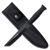 Survivor Black Tanto Fixed Blade Survival Knife