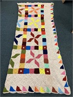 Hand Crocheted Four Points Design Bedspread