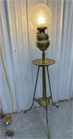 Brass Banquet Floor Lamp Aprox, 5' Tall