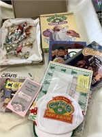 Cabbage patch paper doll, handmade ornaments, and