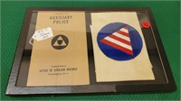 CASED WW2 CIVIL DEFENSE BOOKLET AND ARM BAND