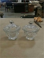 Pair of baccarat Cover jars