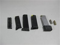 5 Assorted Magazine Clips W/Assorted Ammo Rounds