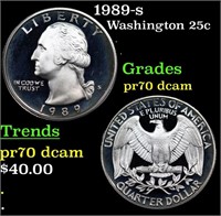 Proof 1989-s Washington Quarter 25c Grades GEM++ P