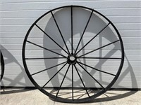 Black metal wagon wheel