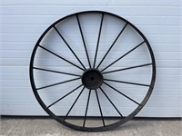 Black metal wagon wheel