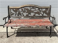 Cast end garden bench