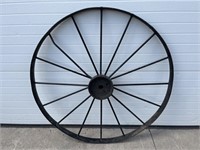 Black metal wagon wheel