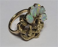 Opal &14k gold ring, 5.2g, size 2