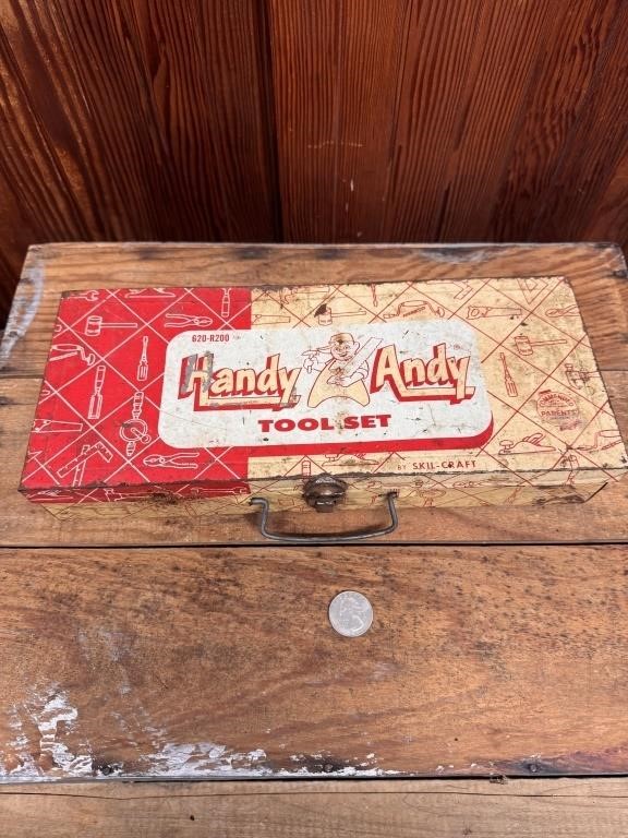 Vintage Handy Andy Tool Set Box 620-R200
