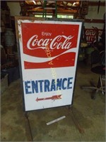 Large Coca-Cola ENTRANCE Sign