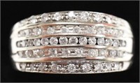 10K White Gold Channel Set Diamond Estate Ring