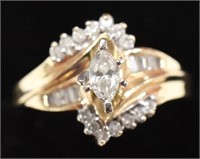 10K Yellow Gold 1 Ct. Marquis Cut Diamond Ring