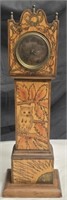 Vintage Handmade Pyrography Wooden Clock