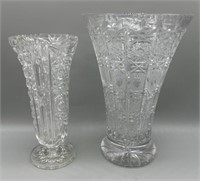 (2) Cut Crystal Vases