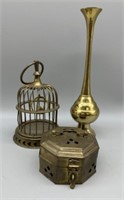 3pc Vintage Brass Decor