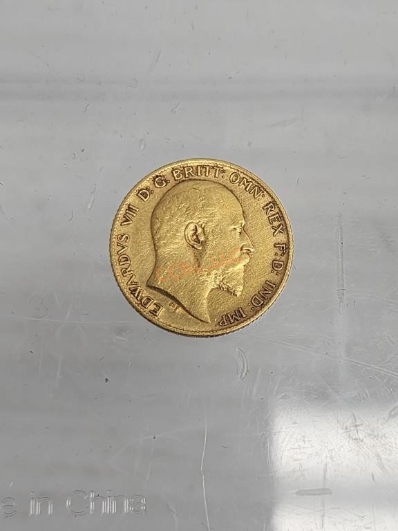 1906 Great Britain 22K Gold Edward VII Coin