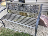 nice metal garden bench 50" w good condition