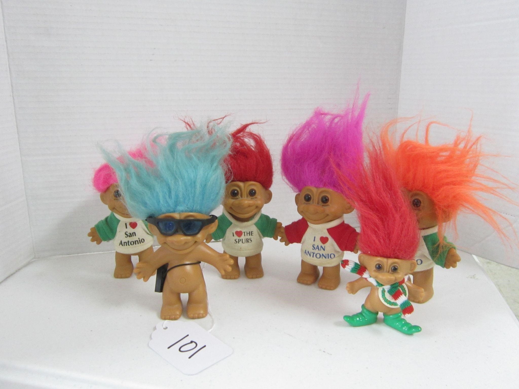 6 TREASURE TROLL DOLLS