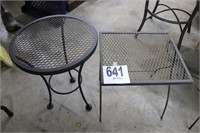 (2) Small Metal Tables (Round & Square)(R1)
