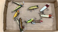 10 Heddon lures Dowagiac, wood baser, rattling