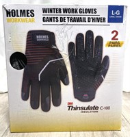 Holmes Workwear Winter Work Gloves 2 Pairs L