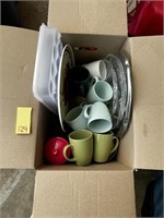 Coffee Mugs & Kitchen Items in Box