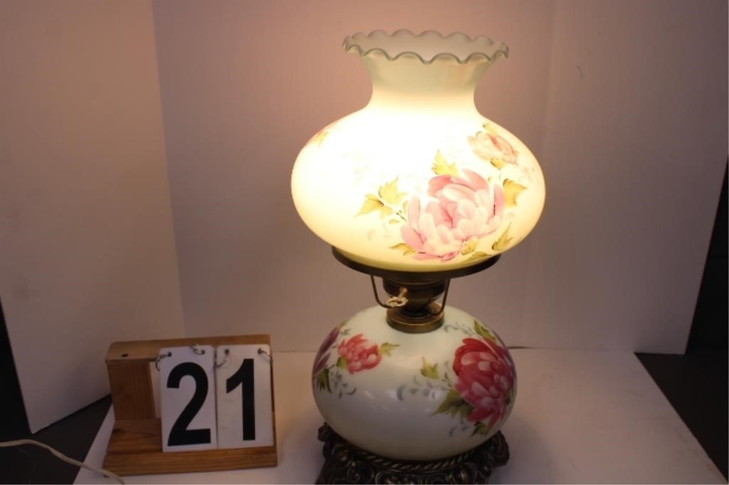 Floral Lamp (Works ~ Bulb Not Included)