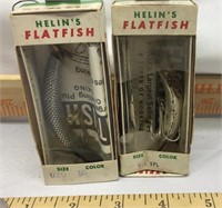 F6) vintage Helin’s Flatfish fishing lures