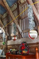 (3) Hanging Christmas Ornaments and (2) Christmas