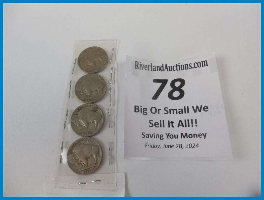 QTY 4 - BUFFALO NICKELS - 2 - 1935 - 1 - 1936 - 1