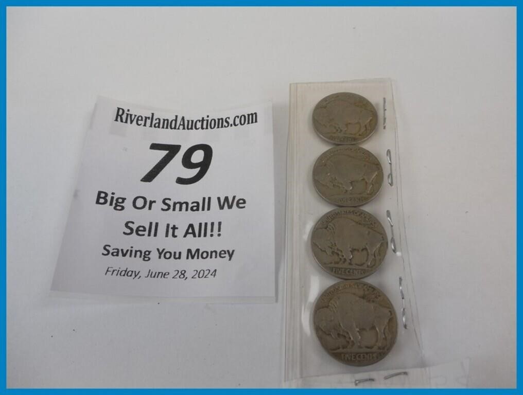 QTY 4 - BUFFALO NICKELS - 2 - 1935 - 1 - 1936 - 1