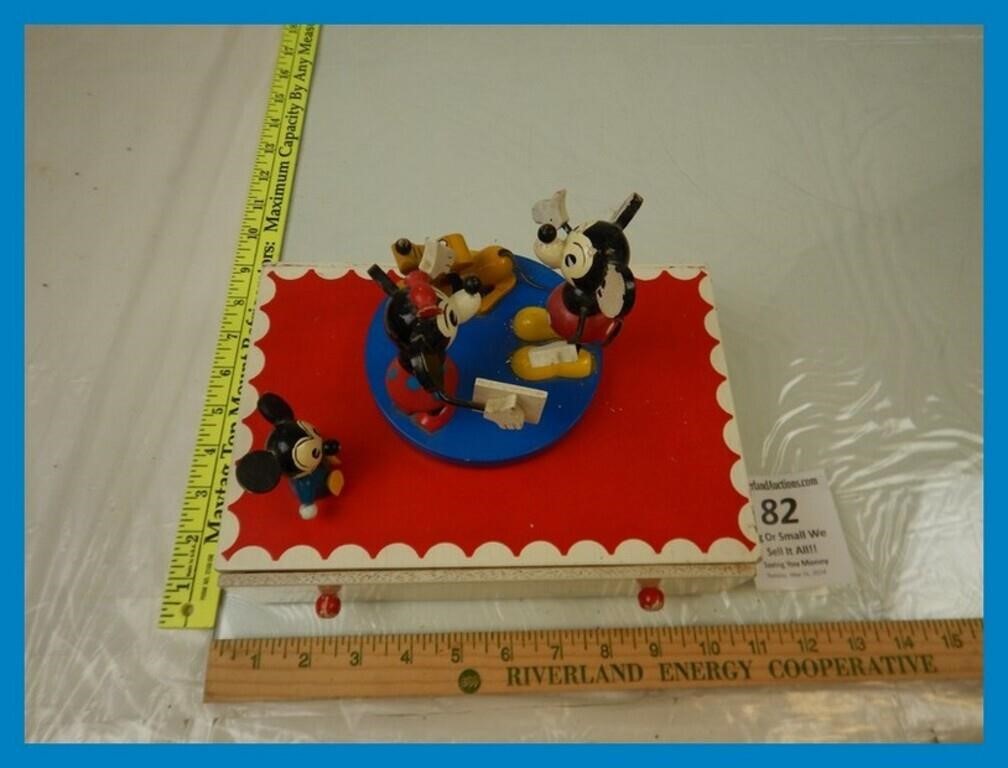 *ANTIQUE MICKEY-MINNIE MOUSE-PLUTO JEWELRY BOX