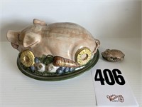 Large Louisville Stoneware Pottery Pig Platter