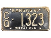 1966 Kansas License Plate