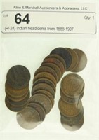 (+/-24) Indian head cents from 1888-1907
