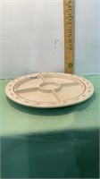 Longaberger tradition pattern divided snack tray