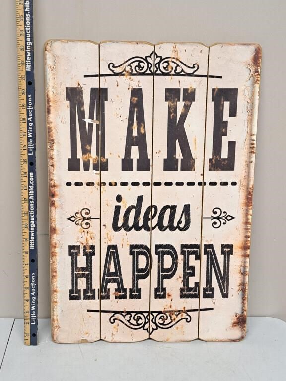 MAKE IT HAPPEN Wood Decor Sign