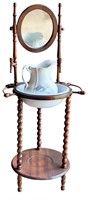 Reproduction washstand with chamber pitcher/bowl