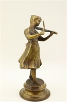 Bronze Violin Playing Girl
