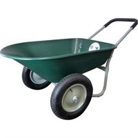 "As Is" Marathon Wheelbarrow, 5CU FT, Green, Poly