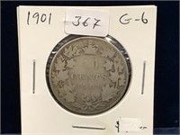 1901 Can Silver 50 Cent Piece  G6