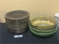 Pottery Barn Plates And 3 Italian Bowls