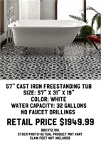 57" Cast Iron Freestanding Tub