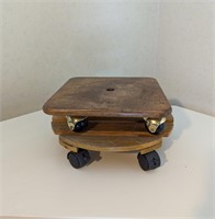Two Wooden Plant Dollies on Wheels