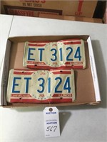 Centennial license plates (pair)