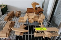 WOODEN TOY TRUCKS AND PLANES